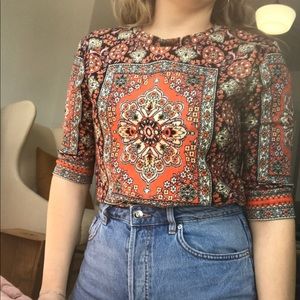 Topshop paisley print shirt sz M